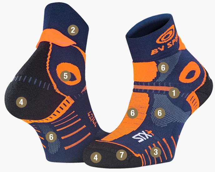 Socks STX + EVO blue/orange